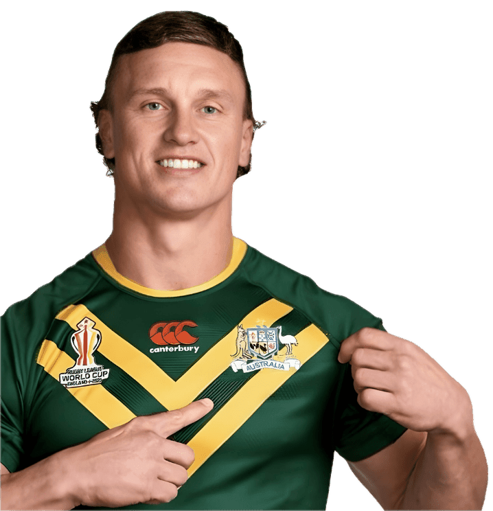 Rugby player in Australia jersey.