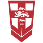 Red shield with lion emblem, england rugby league